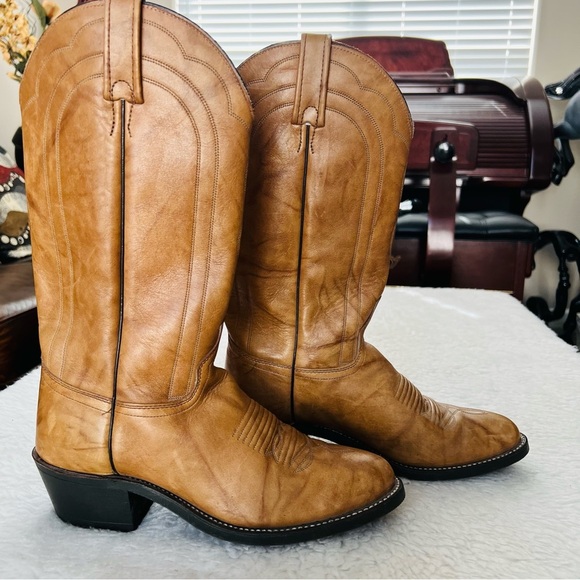 J. Chisholm Marble Leather Western Cowboy Boots Size 8 D - Picture 5 of 16